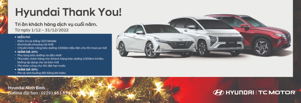Chương trình khuyến mại dịch vụ tháng 12 – Hyundai Thank You!